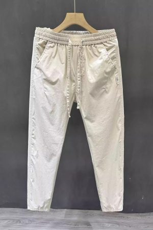 Trendy Slim-Fit Nine-Point Pants for Men - Casual Summer Straight Design, Korean Style, Versatile High-End Fashion