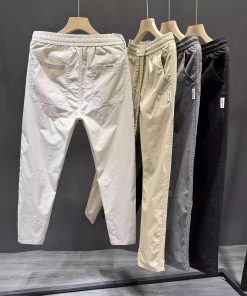 Trendy Slim-Fit Nine-Point Pants for Men - Casual Summer Straight Design, Korean Style, Versatile High-End Fashion