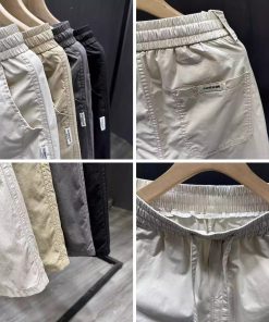 Trendy Slim-Fit Nine-Point Pants for Men - Casual Summer Straight Design, Korean Style, Versatile High-End Fashion