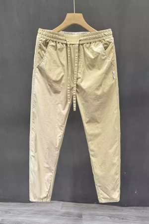 Trendy Slim-Fit Nine-Point Pants for Men - Casual Summer Straight Design, Korean Style, Versatile High-End Fashion