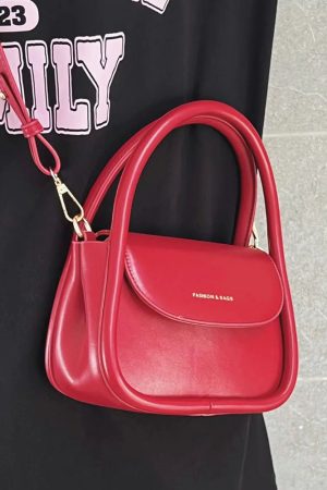 Trendy Soft Red Crossbody Bag for Women - Versatile European Style Handheld Wedding Banquet Bag, 2025 Fashion Must-Have