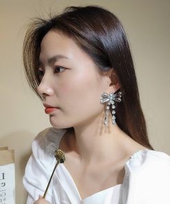 Trendy Sparkling Diamond Dragonfly Tassel Earrings for Women - Japanese & Korean Style Fashion Jewelry, 2025 New Arrival