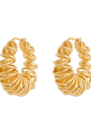 Trendy Spiral Hollow Wrapped Round Ring Ear Clip Earrings in Gold and Silver - European American Style, Retro Spring Fashion