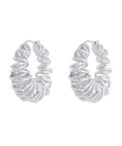 Trendy Spiral Hollow Wrapped Round Ring Ear Clip Earrings in Gold and Silver - European American Style, Retro Spring Fashion