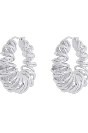 Trendy Spiral Hollow Wrapped Round Ring Ear Clip Earrings in Gold and Silver - European American Style, Retro Spring Fashion