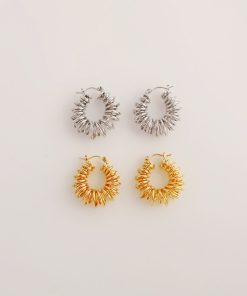 Trendy Spiral Hollow Wrapped Round Ring Ear Clip Earrings in Gold and Silver - European American Style, Retro Spring Fashion