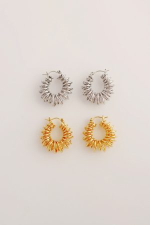 Trendy Spiral Hollow Wrapped Round Ring Ear Clip Earrings in Gold and Silver - European American Style, Retro Spring Fashion