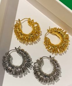 Trendy Spiral Hollow Wrapped Round Ring Ear Clip Earrings in Gold and Silver - European American Style, Retro Spring Fashion