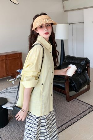Trendy Striped Camisole Dress Shirt Set for May Day Travel - Stylish Summer Outfit for 90s and Y2K Fashion Lovers
