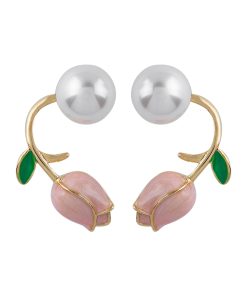 Trendy Tulip Pearl Earrings for Women - 2025 High-End Niche Design, Inspired by Zhao Lusi Style