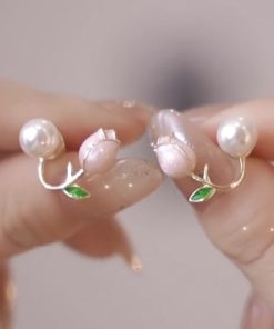 Trendy Tulip Pearl Earrings for Women - 2025 High-End Niche Design, Inspired by Zhao Lusi Style