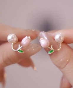 Trendy Tulip Pearl Earrings for Women - 2025 High-End Niche Design, Inspired by Zhao Lusi Style
