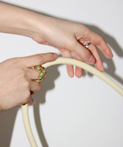 Trendy Unisex Twisted Intertwined Ring with Gold and Silver Diamond-Inlaid Design – High-End Fashion Jewelry