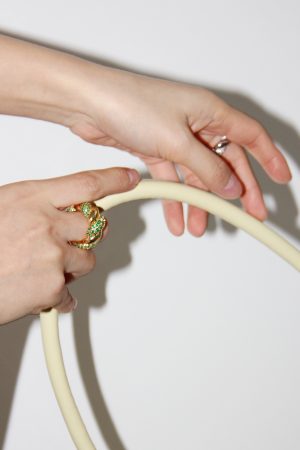 Trendy Unisex Twisted Intertwined Ring with Gold and Silver Diamond-Inlaid Design â€“ High-End Fashion Jewelry