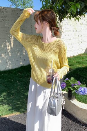 Trendy White Camisole Dress with Hollow-Out Cover-Up - Unique Travel Outfit for Summer, Beach, and Y2K Style