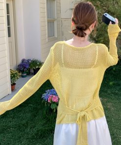 Trendy White Camisole Dress with Hollow-Out Cover-Up - Unique Travel Outfit for Summer, Beach, and Y2K Style