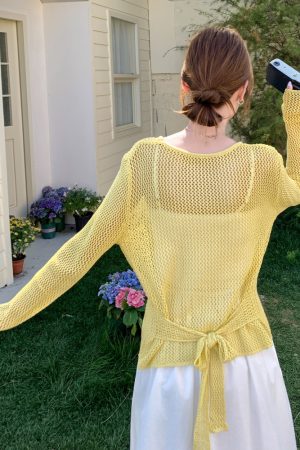 Trendy White Camisole Dress with Hollow-Out Cover-Up - Unique Travel Outfit for Summer, Beach, and Y2K Style