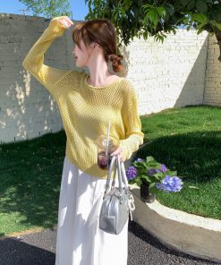 Trendy White Camisole Dress with Hollow-Out Cover-Up - Unique Travel Outfit for Summer, Beach, and Y2K Style