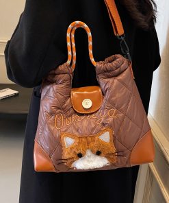 Trendy Women's Color-Blocking Crossbody Tote Bag - Large Capacity Versatile Style for Spring and Summer 2025