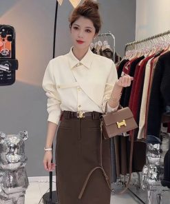 Trendy Women's Long Sleeve Shirt 2025 Autumn Top, Stylish Casual Fashion for Everyday Wear