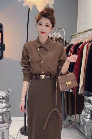 Trendy Women's Long Sleeve Shirt 2025 Autumn Top, Stylish Casual Fashion for Everyday Wear