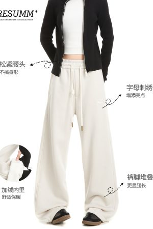 Trendy Women's Loose Straight-Leg Casual Pants - American Style Warm Slimming Commuter Streetwear, Perfect for Everyday Wear
