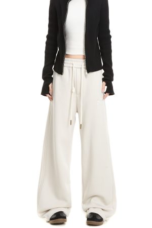 Trendy Women's Loose Straight-Leg Casual Pants - American Style Warm Slimming Commuter Streetwear, Perfect for Everyday Wear
