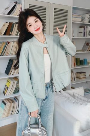 Trendy Women's Petite Blue Short Jacket, 2025 Style, Age-Reducing Fashion Top, Perfect for Y2K and Casual Outfits