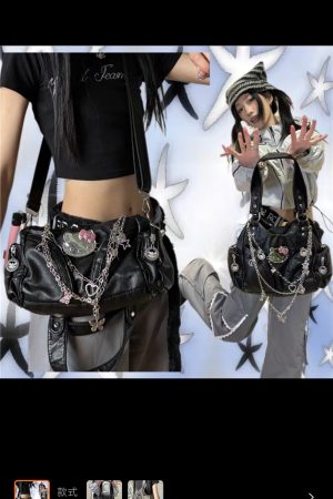 Trendy Y2K Street Style Bag Collection for Students - Limited Stock Slow Hand Millennium Design