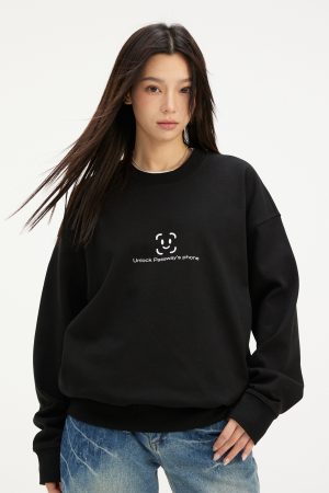 Trendy Youth Smiley Face Block Recognition Hoodie Jacket - Early Autumn Fashion Top, Casual Streetwear for Fall