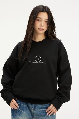 Trendy Youth Smiley Face Block Recognition Hoodie Jacket - Early Autumn Fashion Top, Casual Streetwear for Fall