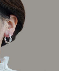 Twisted Metal Hoop Earrings - Minimalist High-End Design with Textured Matte Finish - Trendy Jewelry for 2025