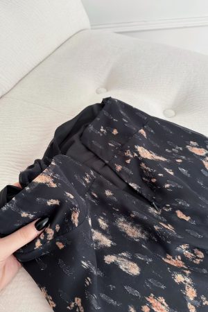 Twisted Split Heavy Embroidery Printed Skirt for a Chic Gilded Look - Trendy Y2K Style Fashion Piece