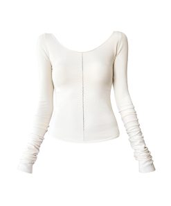 Two-Tone Hollow Knit Top, Slim-Fit V-Neck One-Shoulder Knitwear for Autumn, Flattering Style, Trendy Fashion Top