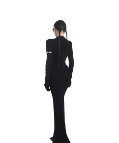 Two-Tone Layered Effect Sweater Dress for Women - Slim Fit Flattering Long Dress for Spring Summer Fashion