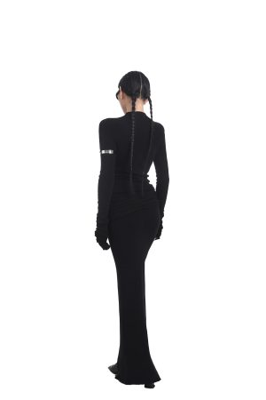 Two-Tone Layered Effect Sweater Dress for Women - Slim Fit Flattering Long Dress for Spring Summer Fashion