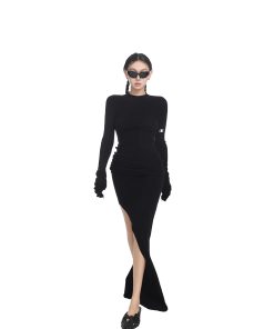 Two-Tone Layered Effect Sweater Dress for Women - Slim Fit Flattering Long Dress for Spring Summer Fashion