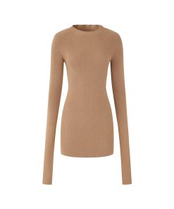 Two-Tone Layered Effect Sweater Dress for Women - Slim Fit Flattering Long Dress for Spring Summer Fashion