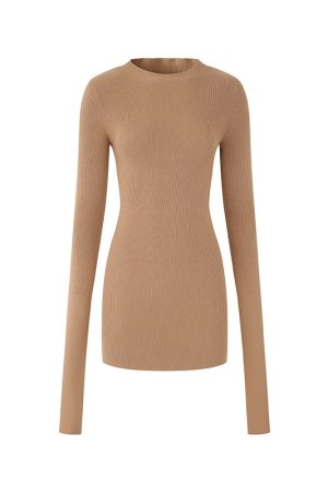 Two-Tone Layered Effect Sweater Dress for Women - Slim Fit Flattering Long Dress for Spring Summer Fashion
