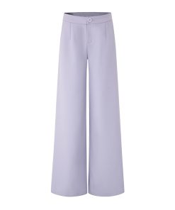 Two-Tone Silhouette Wide-Leg Suit Pants for Women - Loose Straight Casual Trousers, Spring Style, Versatile and Slimming Fit