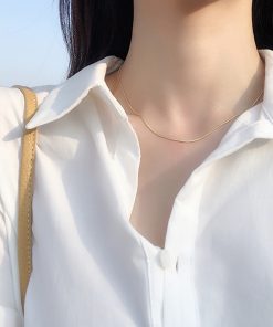 Ultra-Fine Minimalist Snake Bone Necklace â€“ Elegant Light Luxury Clavicle Chain for Everyday Wear, High-End Fashion Accessory