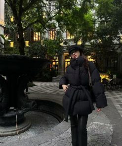 Ultra-Light Mid-Length Women's Down Jacket with Thickened Stand Collar - 2025 Winter White Duck Down Waist-Defining Coat