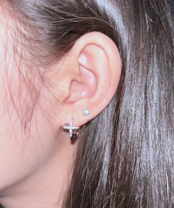 Ultra-Shiny Four-Star Zircon Ear Studs - High-End Minimalist Hoops for Versatile Everyday Style