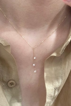 Ultra-Shiny Minimalist Zircon Necklace in Pure Silver - Versatile Clavicle Chain with High-End Feel