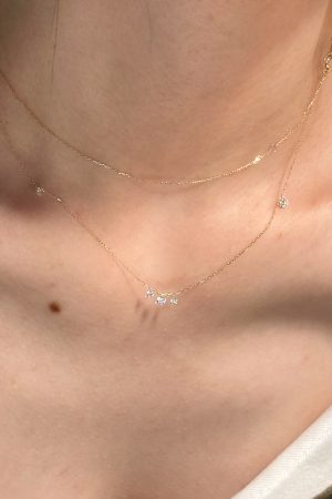 Ultra-Shiny Minimalist Zircon Necklace in Pure Silver - Versatile Clavicle Chain with High-End Feel