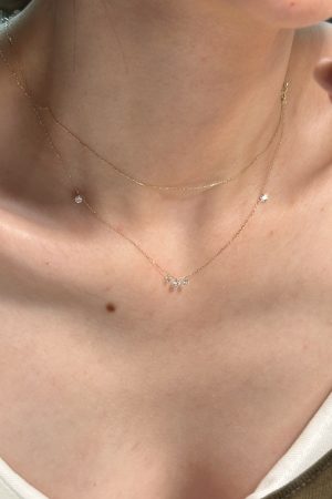 Ultra-Shiny Minimalist Zircon Necklace in Pure Silver - Versatile Clavicle Chain with High-End Feel