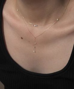 Ultra-Shiny Minimalist Zircon Necklace in Pure Silver - Versatile Clavicle Chain with High-End Feel