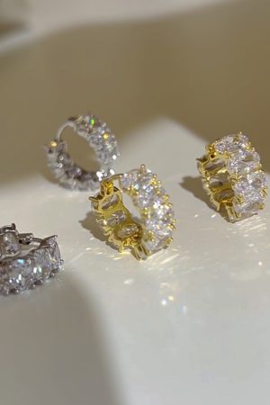 Ultra-Shiny Oval Zircon Earrings - High-End Minimalist Style for Women - Korean Imported Fashion Jewelry