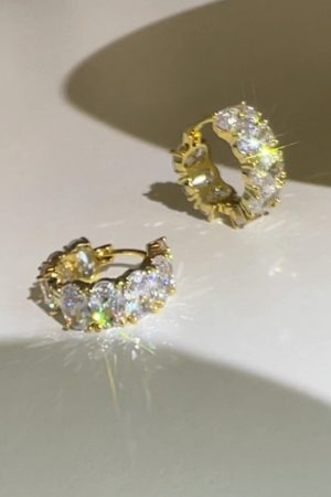 Ultra-Shiny Oval Zircon Earrings - High-End Minimalist Style for Women - Korean Imported Fashion Jewelry