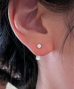 Ultra-Shiny Zircon Ear Hole Earrings for Sleeping, Niche Design, Back Hanging, High-End Korean Style Ear Accessories